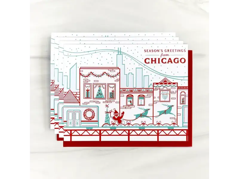 Paper Parasol Press Holiday Chicago Cta Card (Box Set of 6)