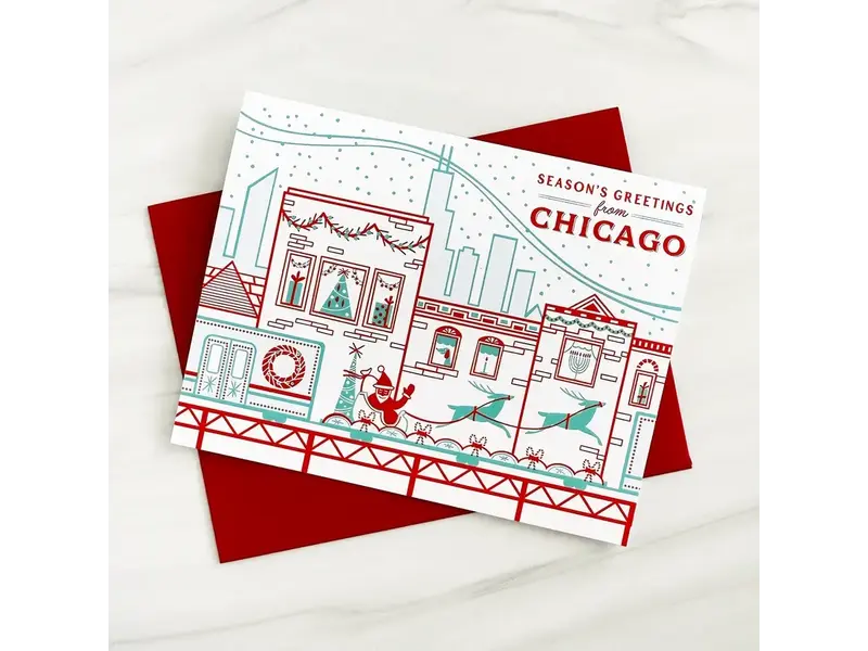 Paper Parasol Press Holiday Chicago Cta Card (Box Set of 6)