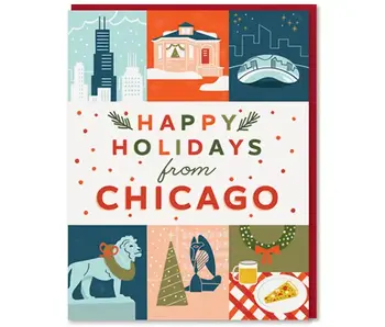 Chicago Holiday Grid Christmas Card