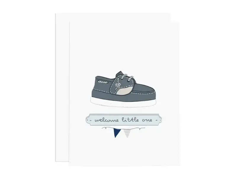Ramus & Co. Baby Boat Shoe Welcome Little One Greeting Card
