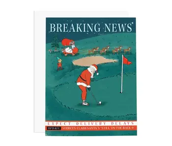 Santa Golfing Greeting Card
