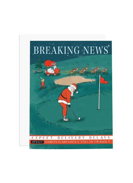 Santa Golfing Greeting Card