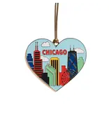 The Found Chicago Skyline Heart Enamel Holiday Ornament