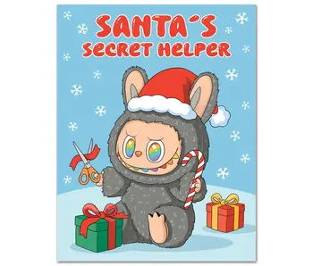 Labubu Santa's Secret Helper Christmas Card