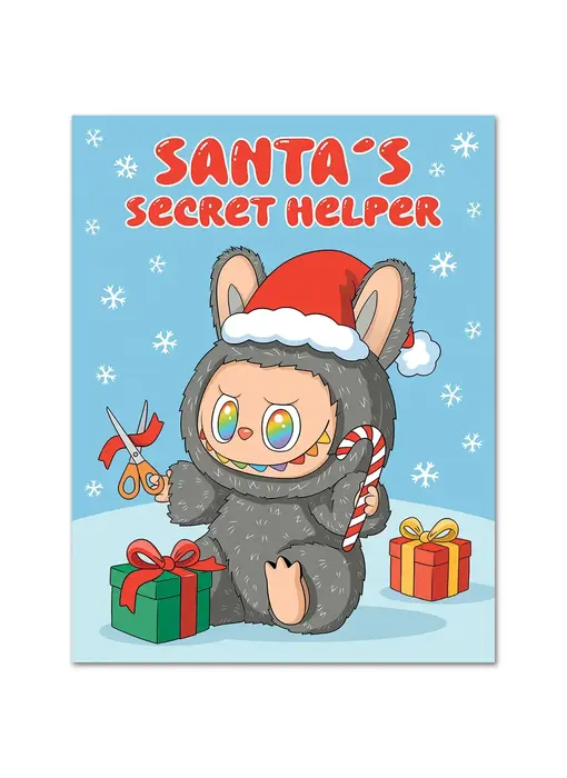 Labubu Santa's Secret Helper Christmas Card