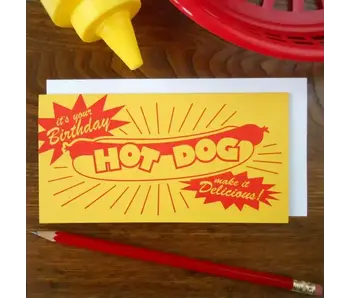 Birthday Hotdog - Greeting Card