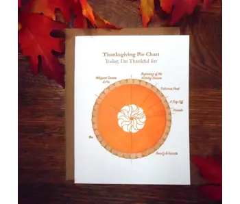 Pumpkin Pie Chart - Greeting Card