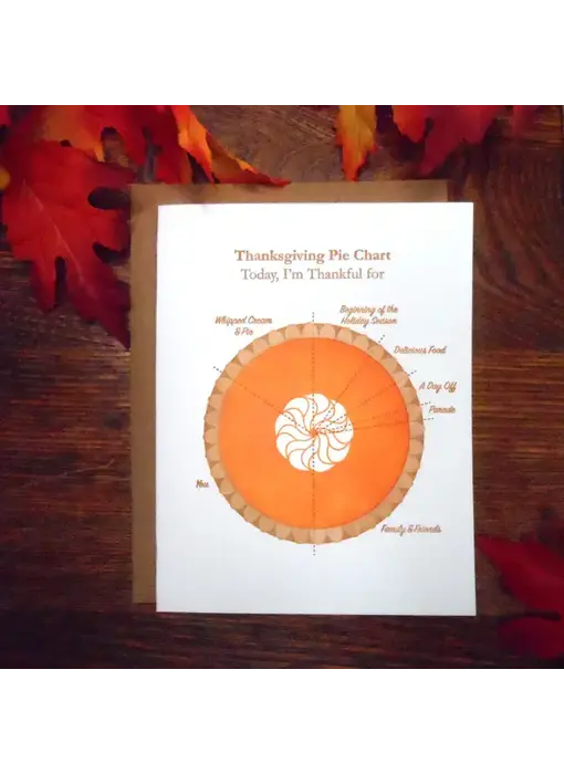Pumpkin Pie Chart - Greeting Card