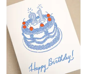 21st Birthday Cake Card