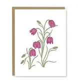 Kindred Letterpress Purple Wildflower Blank Card