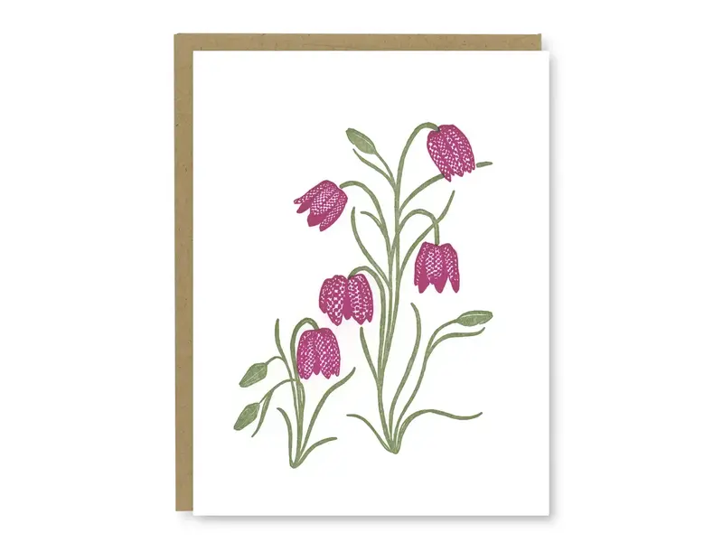 Kindred Letterpress Purple Wildflower Blank Card