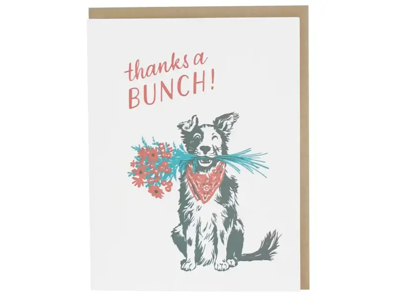 Smudge Ink Border Collie Thank You Card