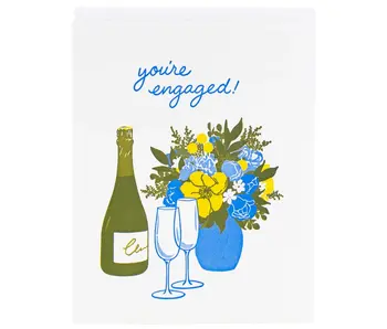 Champagne Toast Engagement Card