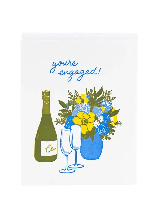 Champagne Toast Engagement Card