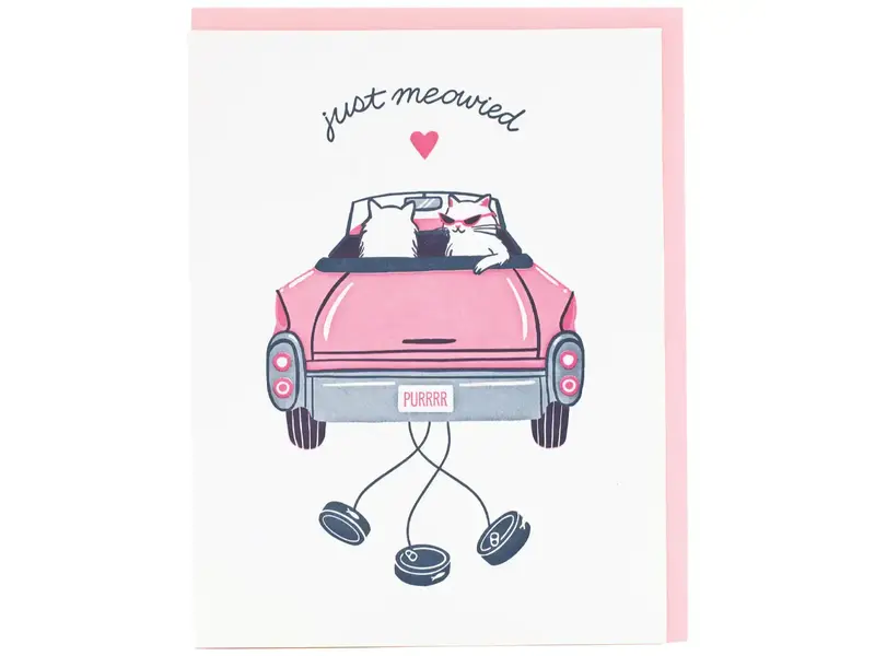 Smudge Ink Cool Cats Wedding Card