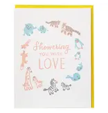 Smudge Ink Stuffed Animals Baby Card Smudge Ink Stuffed Animals Baby Card