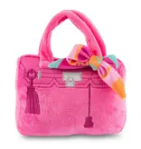 Huate Diggity Dog Barkin Bag - *Chic Doggie* Pink w/ Scarf Squeaker Dog Toy