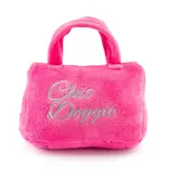 Huate Diggity Dog Barkin Bag - *Chic Doggie* Pink w/ Scarf Squeaker Dog Toy