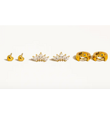 MAIQ Accessories Anouk 18K Gold Non-Tarnish Hearts, Hoops &Cz Earring - Set of 3 MAIQ Accessories Anouk 18K Gold Non-Tarnish Hearts, Hoops &Cz Earring - Set of 3