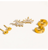 MAIQ Accessories Anouk 18K Gold Non-Tarnish Hearts, Hoops &Cz Earring - Set of 3 MAIQ Accessories Anouk 18K Gold Non-Tarnish Hearts, Hoops &Cz Earring - Set of 3