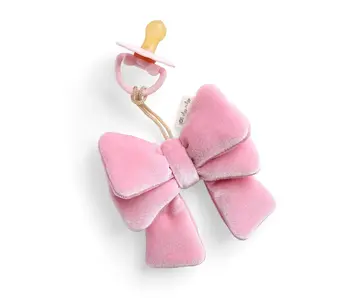 Bitzy Pal Natural Rubber Pacifier & Plush Bow