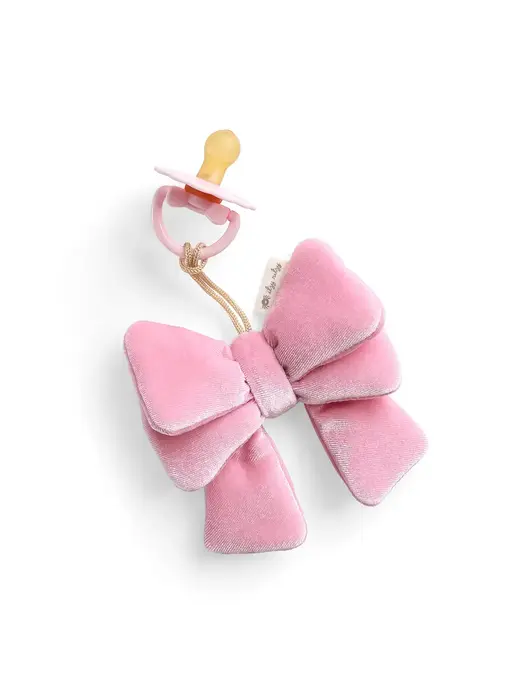 Bitzy Pal Natural Rubber Pacifier & Plush Bow