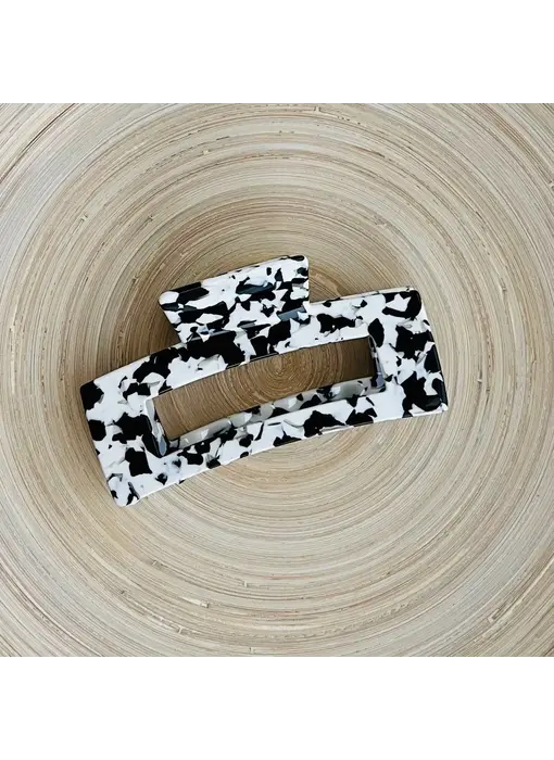 Xxl Claw Clip | Big Clip Energy | Funny Thick Hair Claw Clip - Black & White