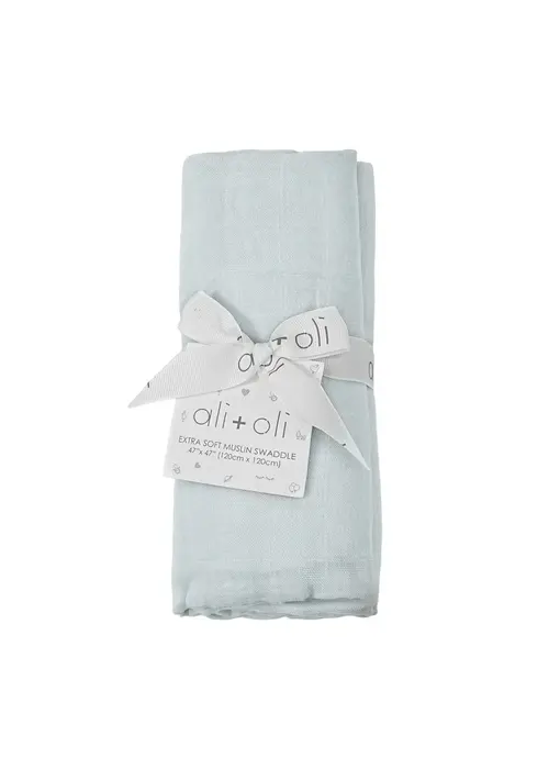Muslin Swaddle Blanket (Misty Sky)