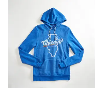 Chicago Prism Triblend Royal Blue Unisex Hoodie