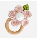 The Blueberry Hill Teether Flower Pink Cotton Crochet Rattle Baby Toy The Blueberry Hill Teether Flower Pink Cotton Crochet Rattle Baby Toy