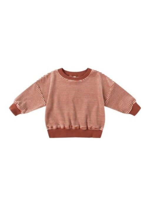 VELOUR RELAXED SWEATSHIRT || CANDY STRIPE