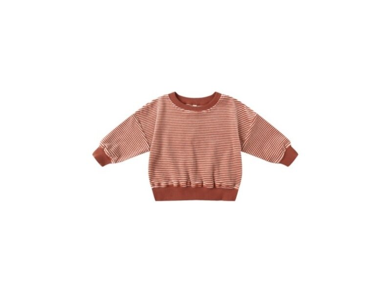 Rylee + Cru LLC VELOUR RELAXED SWEATSHIRT || CANDY STRIPE
