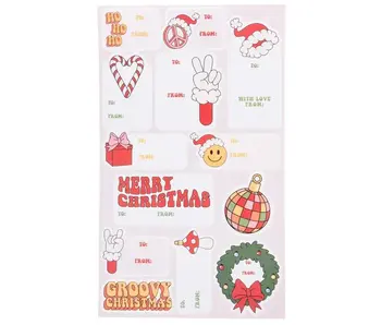 Groovy Christmas Holiday Gift Labels