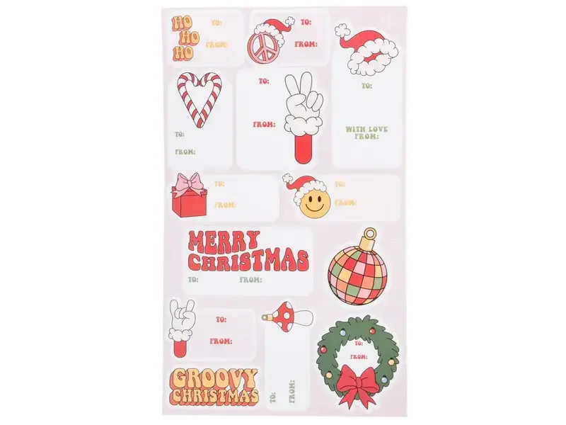 Graphique De France Groovy Christmas Holiday Gift Labels