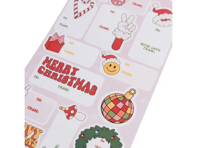 Graphique De France Groovy Christmas Holiday Gift Labels