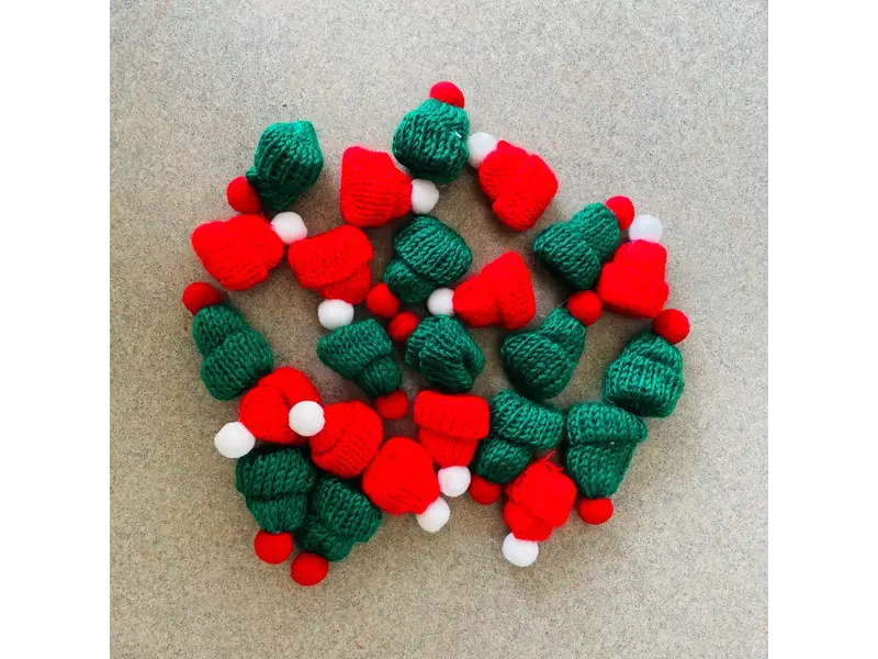 Wood Stove Kitchen Mini Knit Cap For Bottles Caps - red