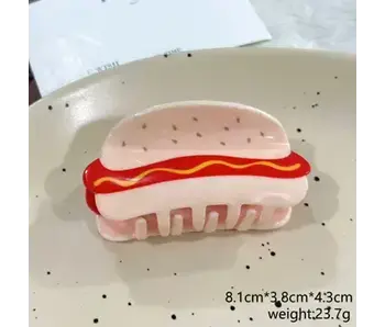 Realistic Food Hot Dog Hair Clip