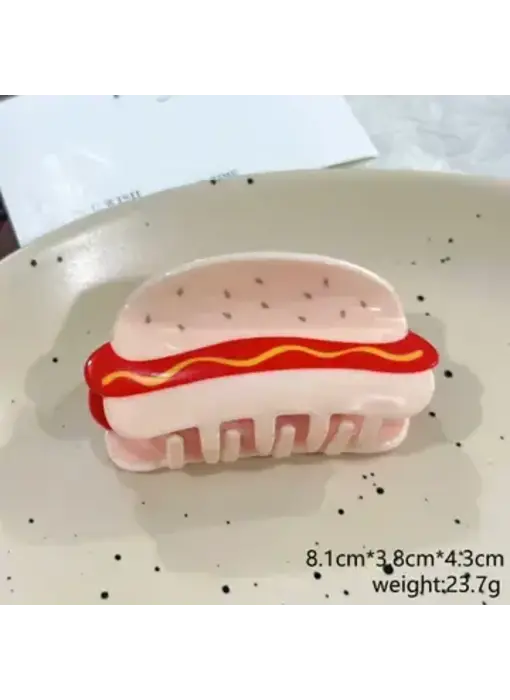 Realistic Food Hot Dog Hair Clip