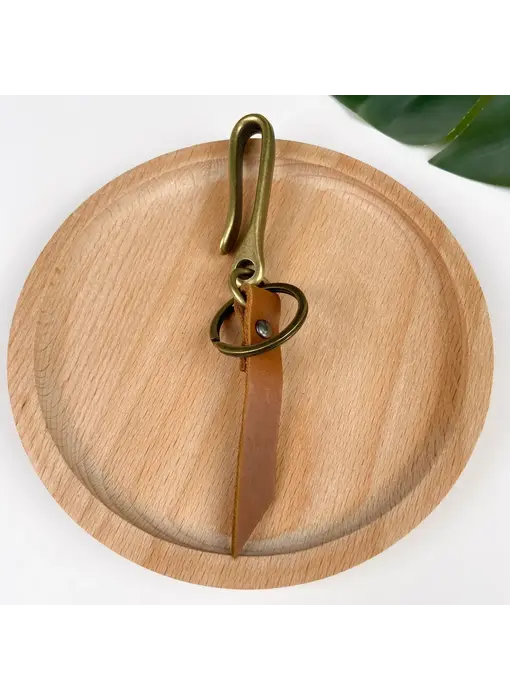 Personalized Vintage Alloy U-Shaped Belt Buckle Keychain - amber