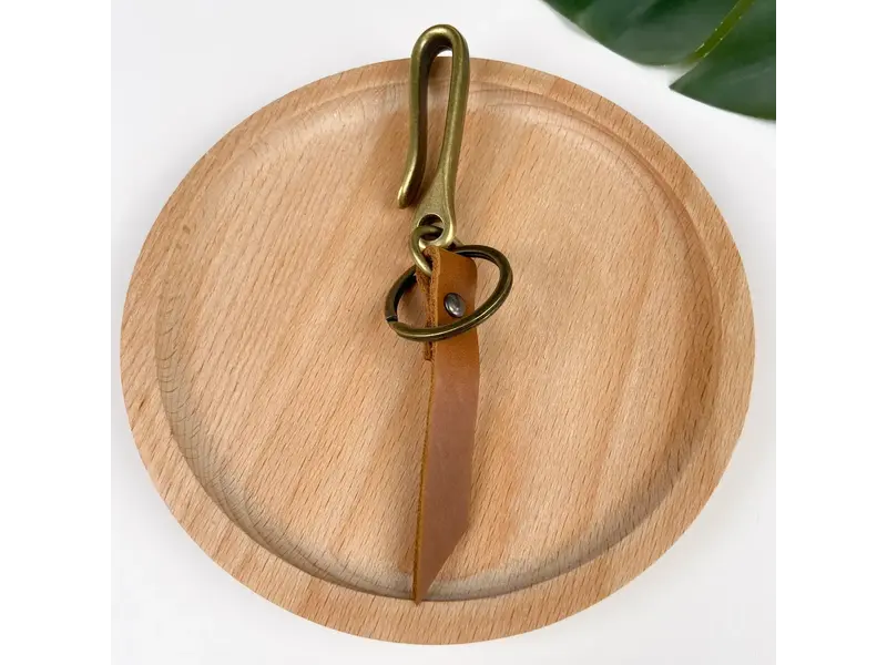 SoapElenGlen Personalized Vintage Alloy U-Shaped Belt Buckle Keychain - amber