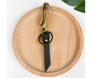 Personalized Vintage Alloy U-Shaped Belt Buckle Keychain - black