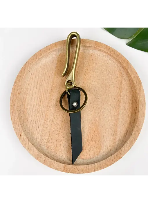 Personalized Vintage Alloy U-Shaped Belt Buckle Keychain - black