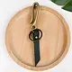 Vintage Alloy U-Shaped Belt Buckle Keychain - black