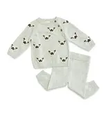 Viverano Organics Frenchie Puppy Jacquard Knit Baby Pullover + Pants Organic
