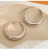 MAIQ Accessories Galene Non-Tarnish Classic Large Hoop Earring - Silver