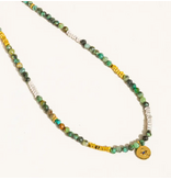 MAIQ Accessories Lahina Green Boho Handmade Stone Eye Necklace