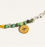 MAIQ Accessories Lahina Green Boho Handmade Stone Eye Necklace
