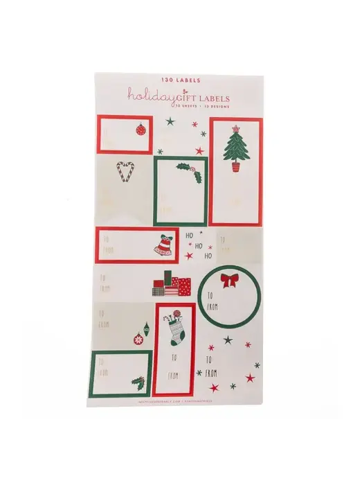 Whimsical Christmas Holiday Gift Labels 130ct