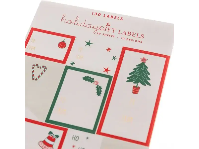 Graphique De France Cute Christmas Holiday Gift Labels 130ct