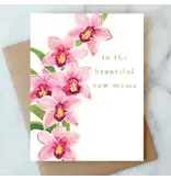 Abigail Jayne Design Orchid Mama Greeting Card | New Mom Baby Shower Card